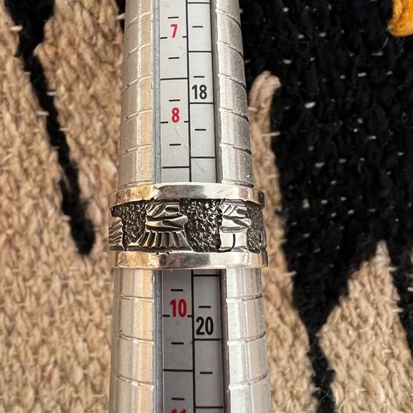 ❤️ Signed Elaine Becenti Story Teller Ring Size 9.5 Sterling Silver Unisex Band - Picture 9 of 12